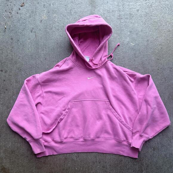 Nike Tops - Nike pink Cropped Nike Center Swoosh Size Small